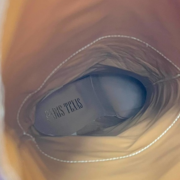 PARIS TEXAS NWT Square-Toe Crocodile-Effect Leather Knee Boots in Burgundy 7.5 - Picture 11 of 13